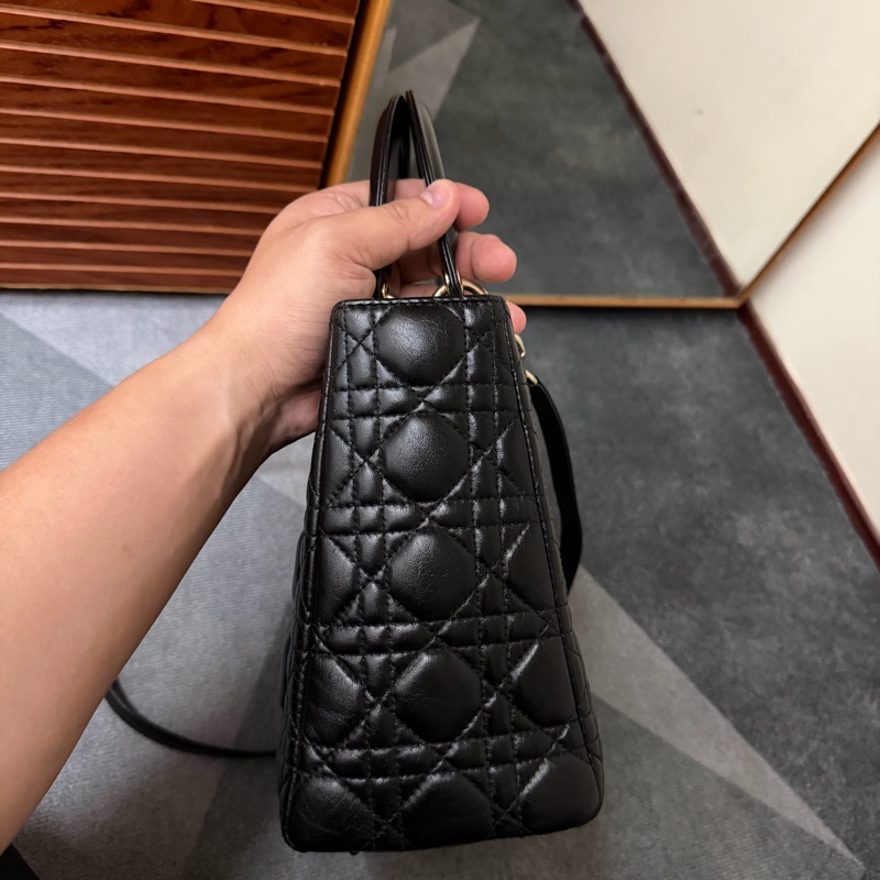 Dior Lady五格羊皮黑色黛妃包-3