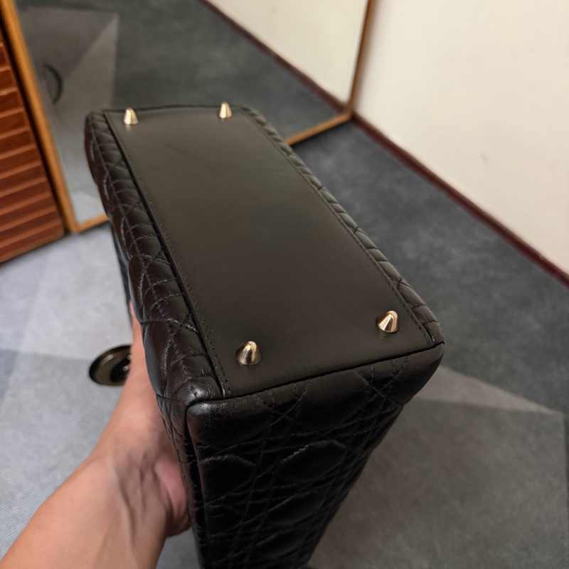 Dior Lady五格羊皮黑色黛妃包-6