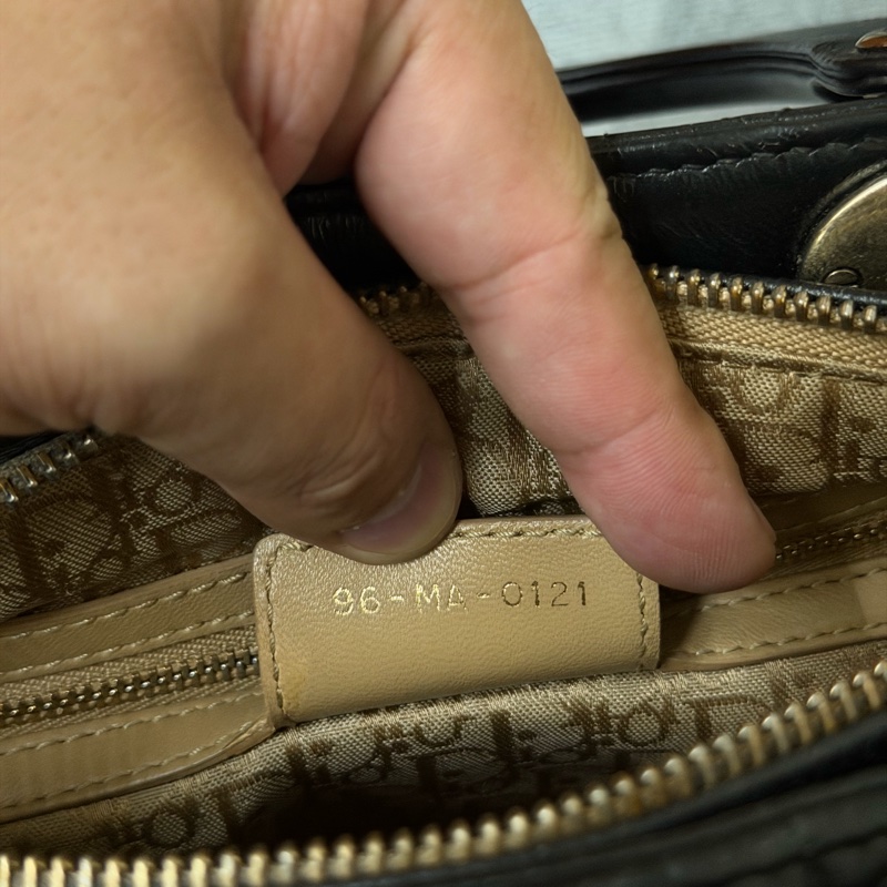 Dior Lady五格羊皮黑色黛妃包-14