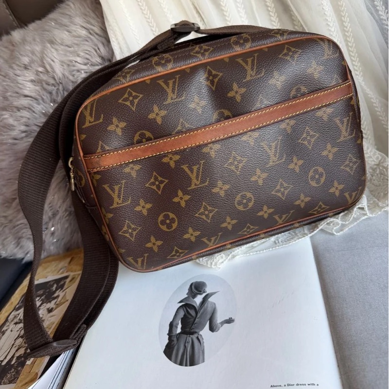 路易威登郵差包 側背包 斜背包 托特包 Louis Vuitton  LV Reporter PM 老花 記者包 經典 中古包 也是熱門包  老花帆布 bag 復古包 古董包-0