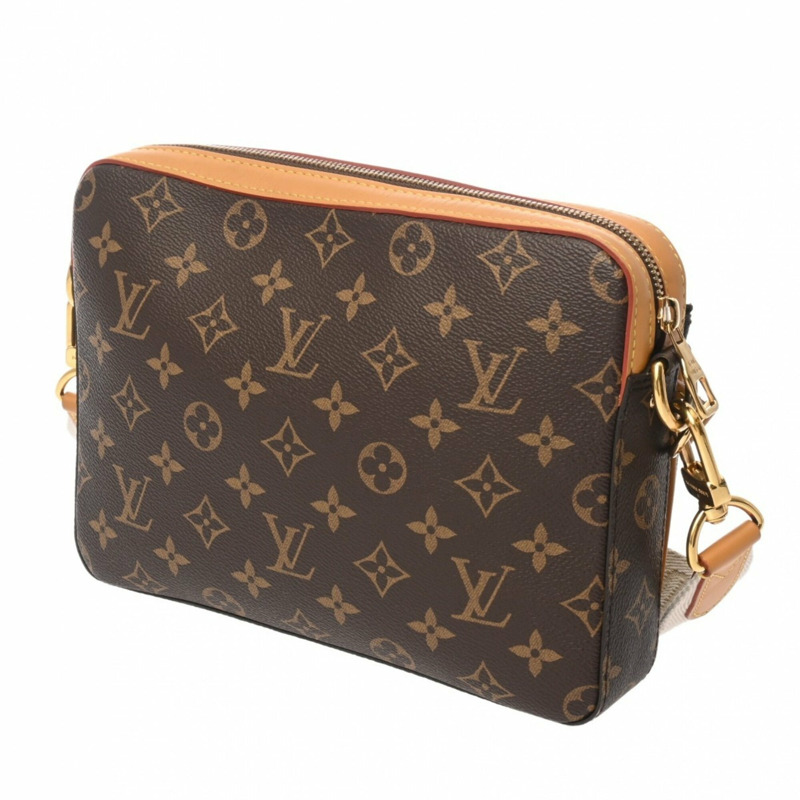 路易威登 (LOUIS VUITTON) Monogram Stripe Trio Messenger NIGO Collaboration Brown M45965 女士帆布單肩包 A 級二手 Ginzo-2