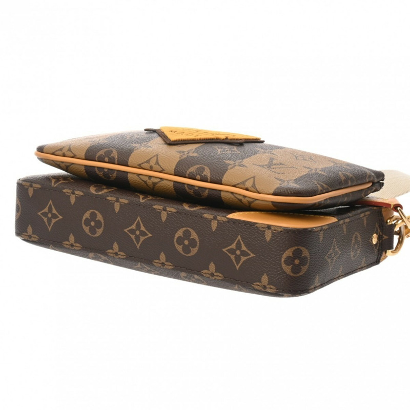 路易威登 (LOUIS VUITTON) Monogram Stripe Trio Messenger NIGO Collaboration Brown M45965 女士帆布單肩包 A 級二手 Ginzo-5