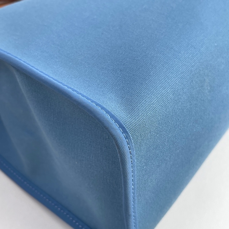 愛馬仕herbag 31  藍色帆布拼棕色皮蓋 銀扣-2