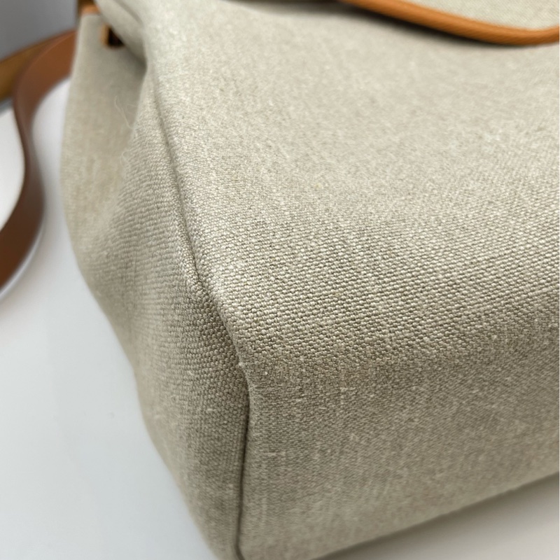 愛馬仕herbag39  麻布銀扣-3