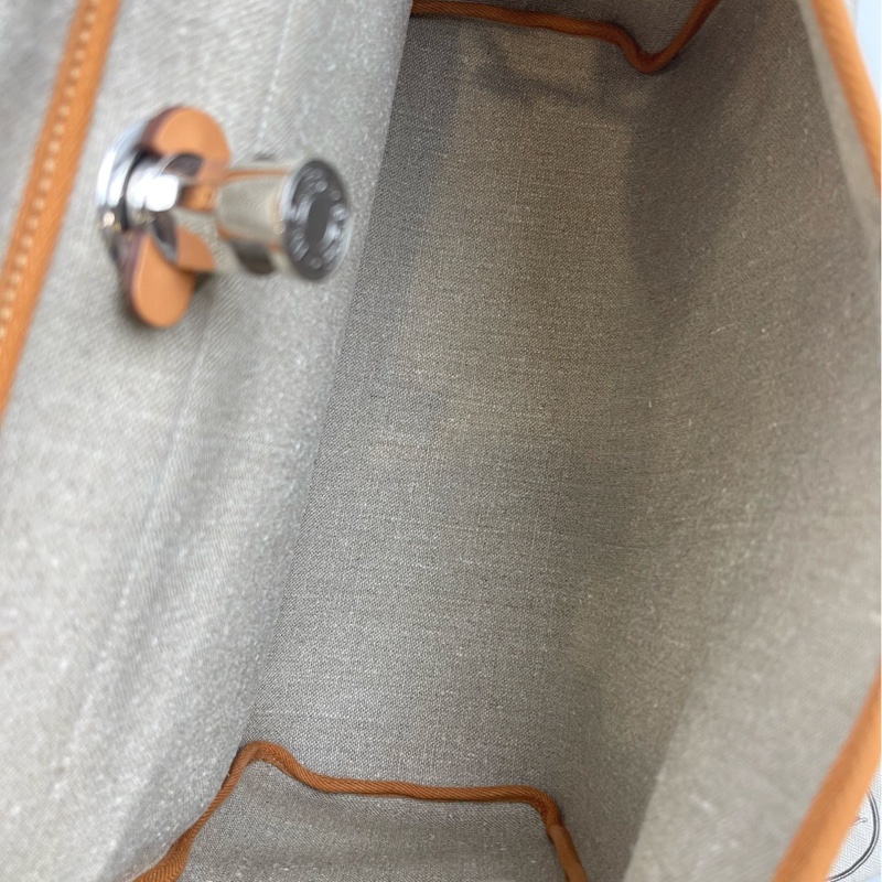 愛馬仕herbag39  麻布銀扣-7