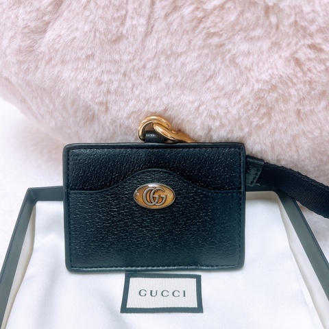 Gucci 黑色掛繩卡夾