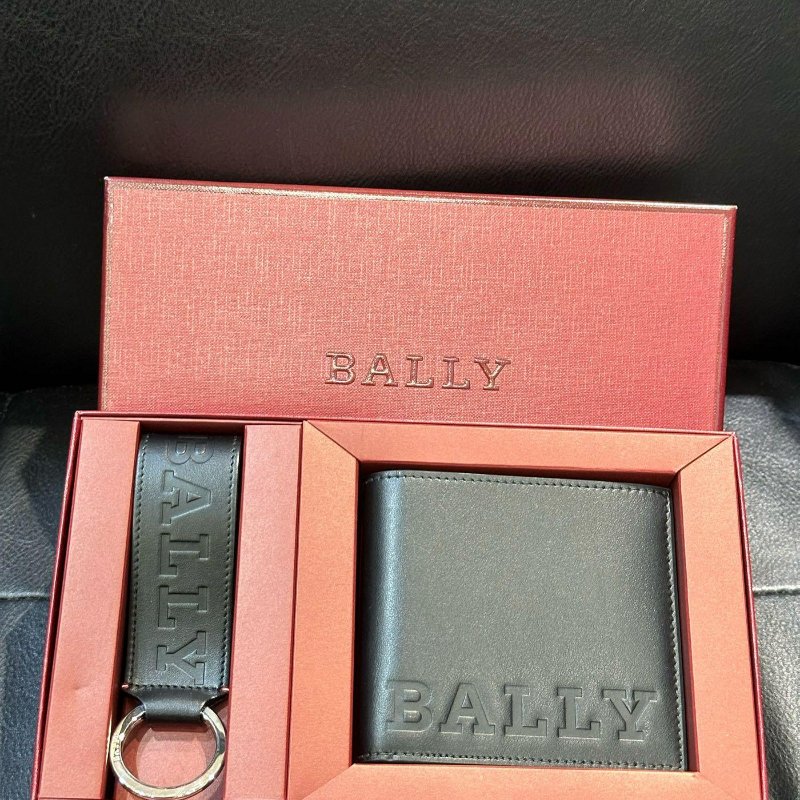 💎Han's house精品服飾💎Bally 小牛皮 卡夾 短夾 加 匙扣 套裝禮盒 意大利製-7