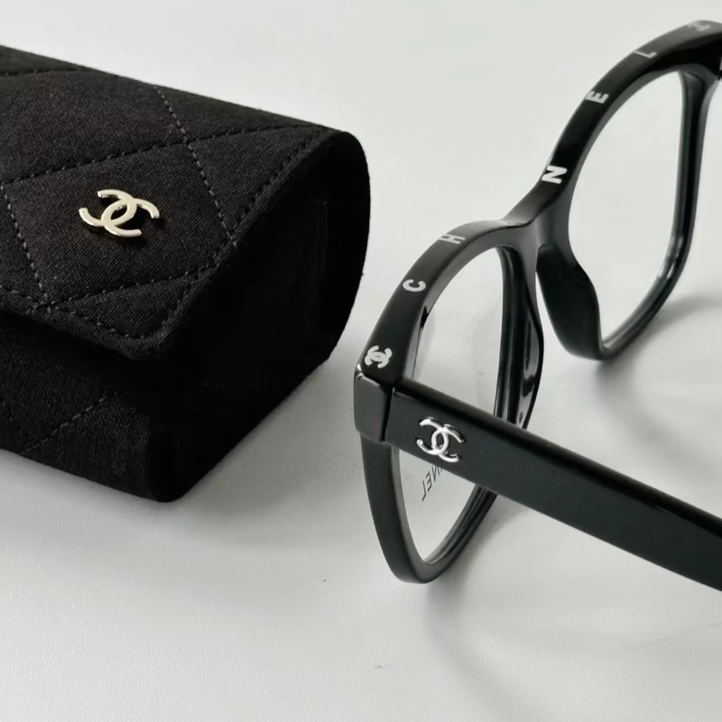 Chanel 平光黑框眼鏡 GD同款 銀色小Logo ♡-1