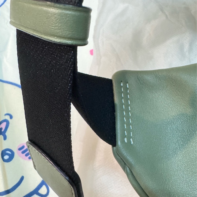 COACH 男款RACER小牛皮滑面皮革雙拉鍊置物腰包-軍綠-20