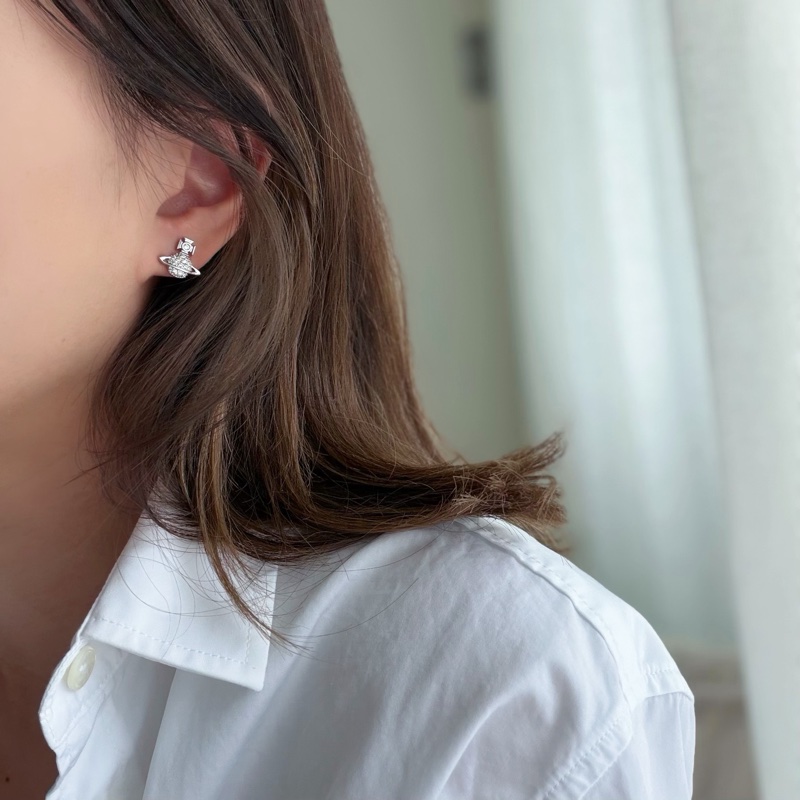 Vivienne Westwood 🪐碎鑽立體小土星Tamia Orb Earrings-0