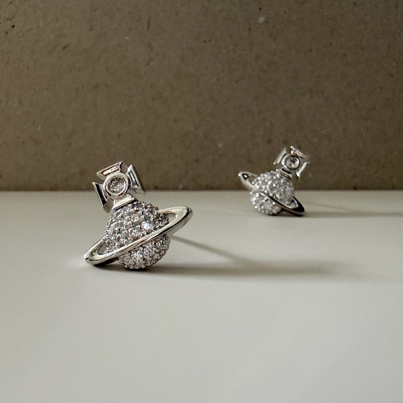 Vivienne Westwood 🪐碎鑽立體小土星Tamia Orb Earrings-5