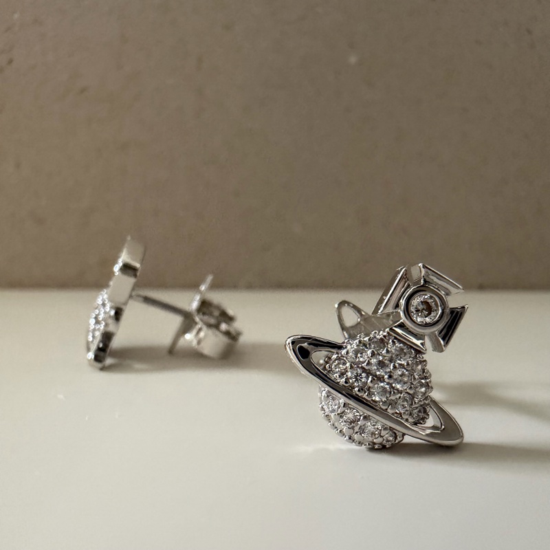 Vivienne Westwood 🪐碎鑽立體小土星Tamia Orb Earrings-7
