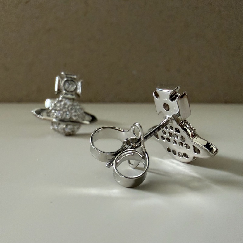 Vivienne Westwood 🪐碎鑽立體小土星Tamia Orb Earrings-9
