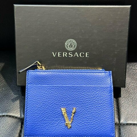 💎Han's house精品服飾💎 VERSACE 凡賽斯 女神頭 頂級 黑牌 零錢 卡 包