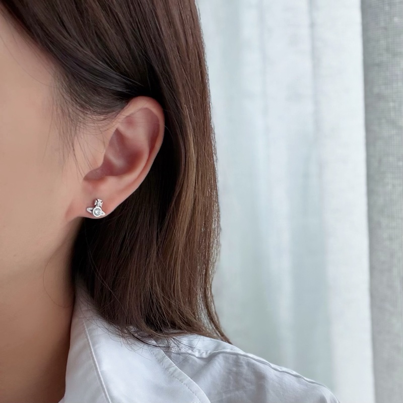 Vivienne Westwood 🪐Nano土星 俐落微光London Orb Earrings-0