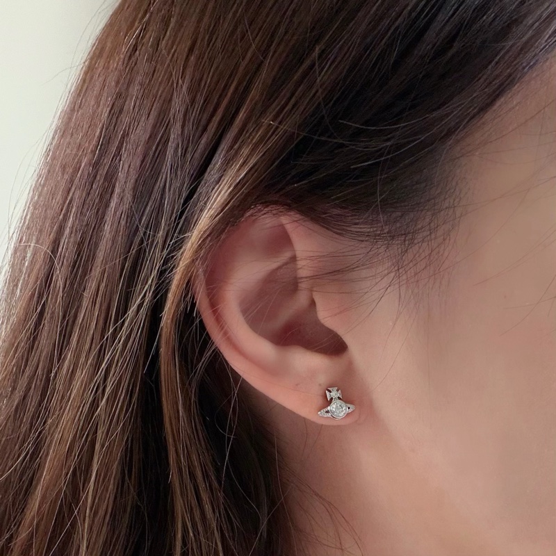 Vivienne Westwood 🪐Nano土星 俐落微光London Orb Earrings-4