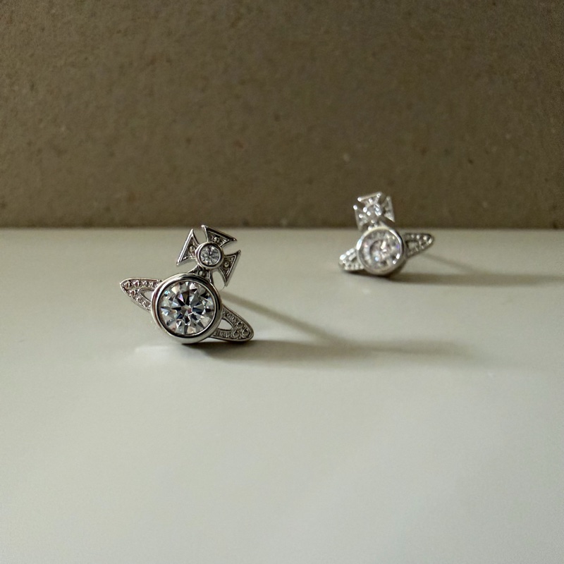 Vivienne Westwood 🪐Nano土星 俐落微光London Orb Earrings-6