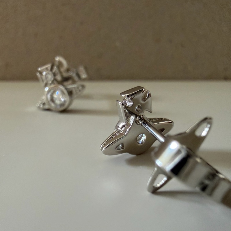 Vivienne Westwood 🪐Nano土星 俐落微光London Orb Earrings-9