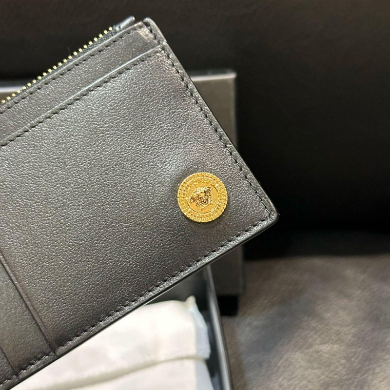 💎Han's house精品服飾💎VERSACE 凡賽斯 女神頭 頂級 黑牌 零錢包 卡包-7