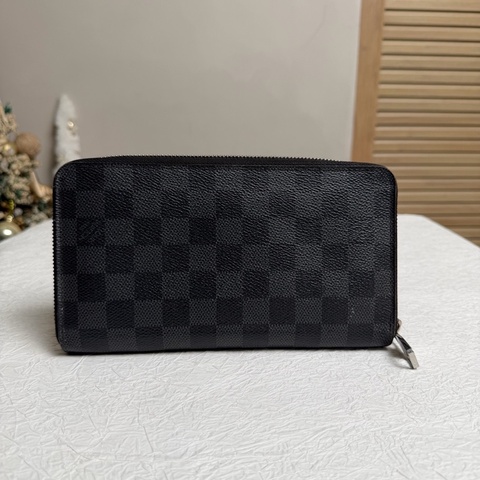 LV路易威登 黑棋盤格 長款 拉鍊錢包