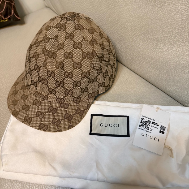 ✨大出清 Gucci 帽子 滿版 老花 棒球帽 Gucci Kids 滿版老花棒球帽 L 頭圍約55公分-0