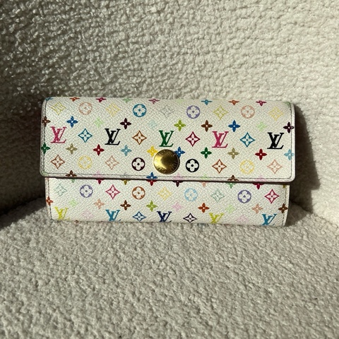 路易威登/ LV  三彩長款錢包 村上隆聯名款 成色實拍