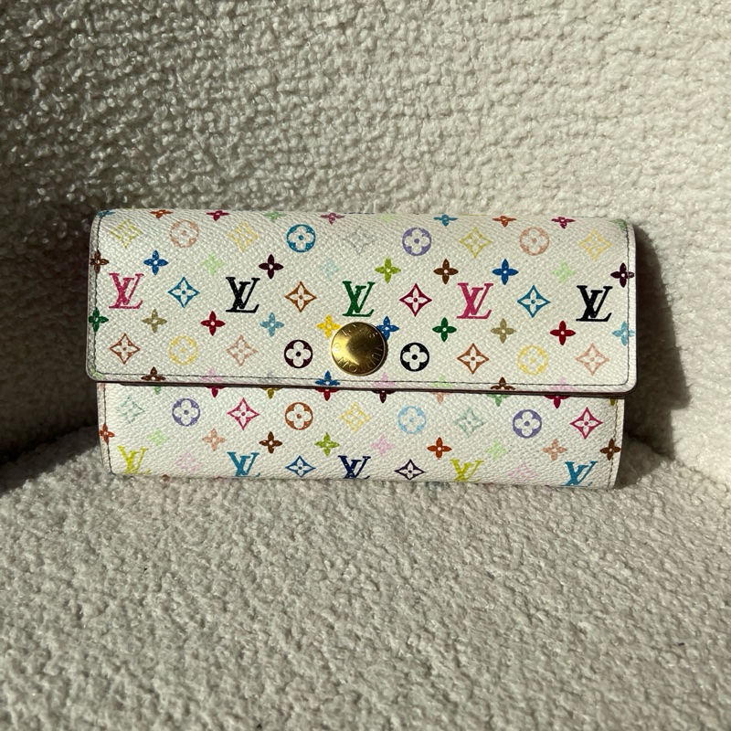 路易威登/ LV  三彩長款錢包 村上隆聯名款 成色實拍-0