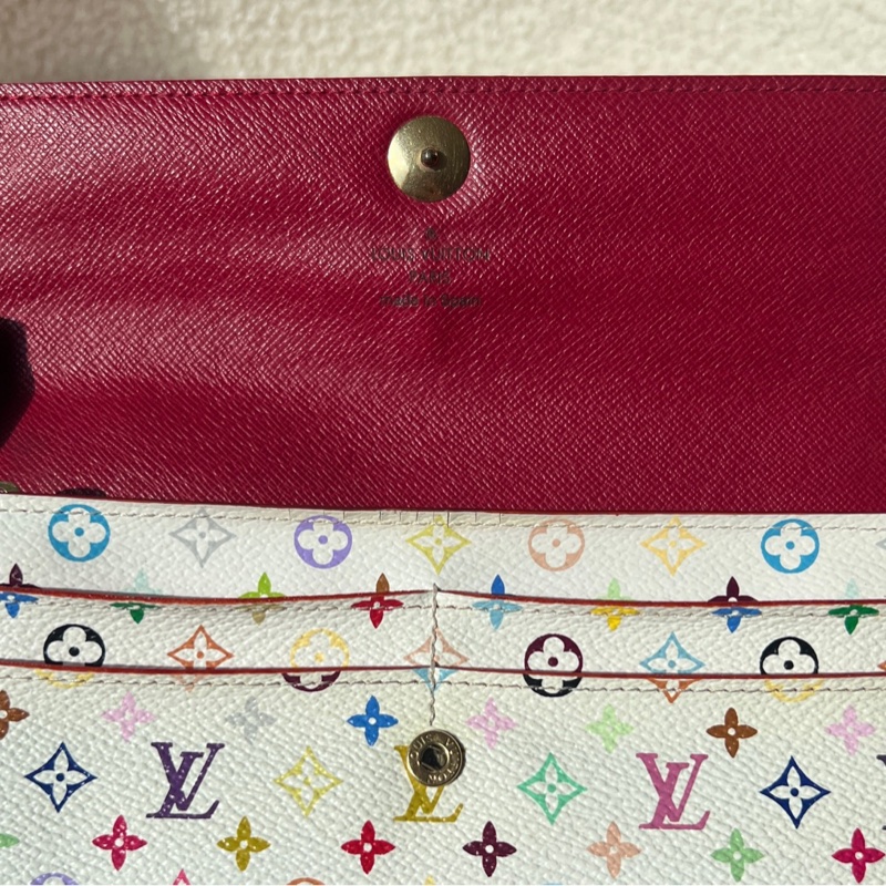 路易威登/ LV  三彩長款錢包 村上隆聯名款 成色實拍-9