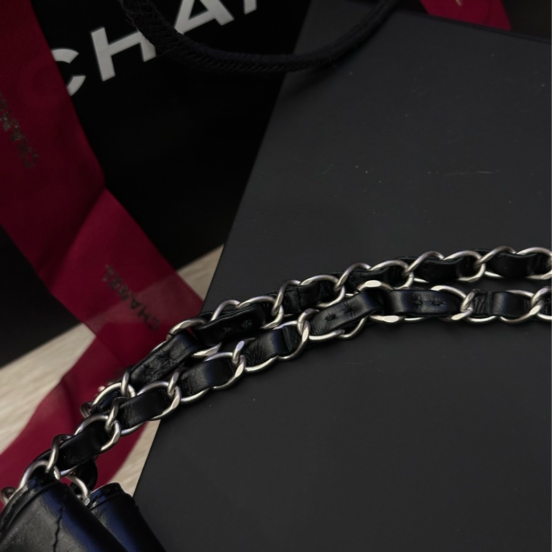 Chanel 22bag 小號黑銀 垃圾袋-8