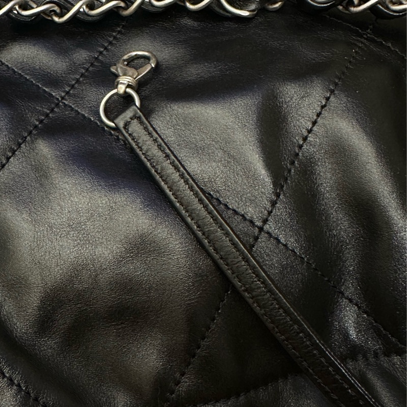 Chanel 22bag 小號黑銀 垃圾袋-12