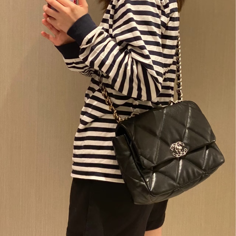 🈶購證 #全網最低💰 #芯片款 #閒置全配 香奈兒黑銀19bag中號30cm-1