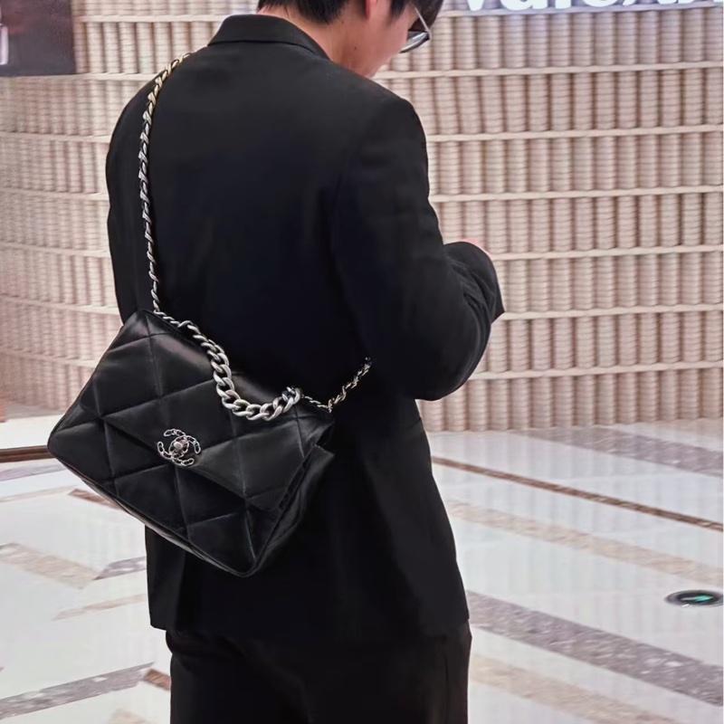 🈶購證 #全網最低💰 #芯片款 #閒置全配 香奈兒黑銀19bag中號30cm-3