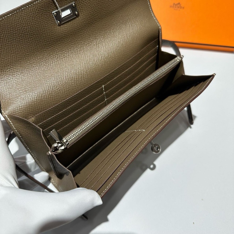🌈Hermes🧡Kelly Wallet🧡大象灰銀扣🌟全新閒置🌈Epsom皮🌟kellywallet🌟kellylongwallet🌟kelly🌟長銀包🌟愛馬仕🌟-8