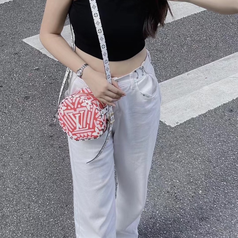 LV Crafty紅色小號 限定款塗鴉印花圓餅包 17*16*7.5  98新配件塵袋-2