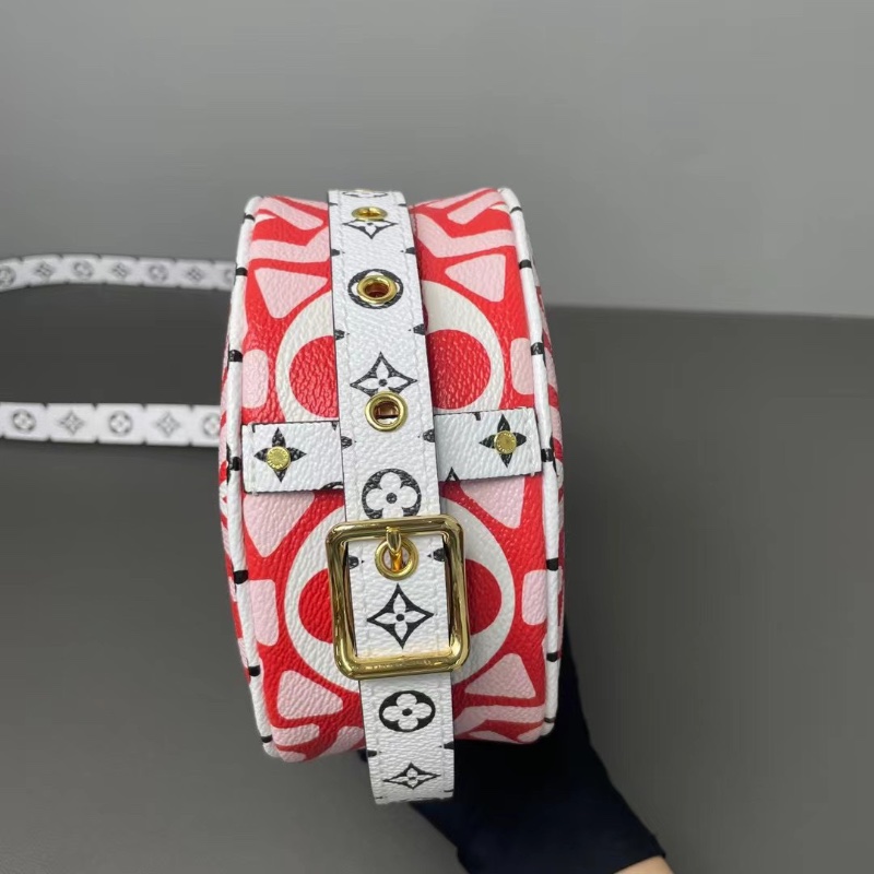 LV Crafty紅色小號 限定款塗鴉印花圓餅包 17*16*7.5  98新配件塵袋-4