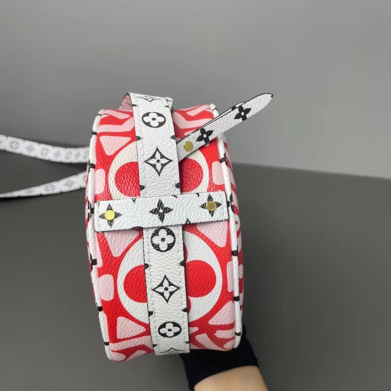 LV Crafty紅色小號 限定款塗鴉印花圓餅包 17*16*7.5  98新配件塵袋-8