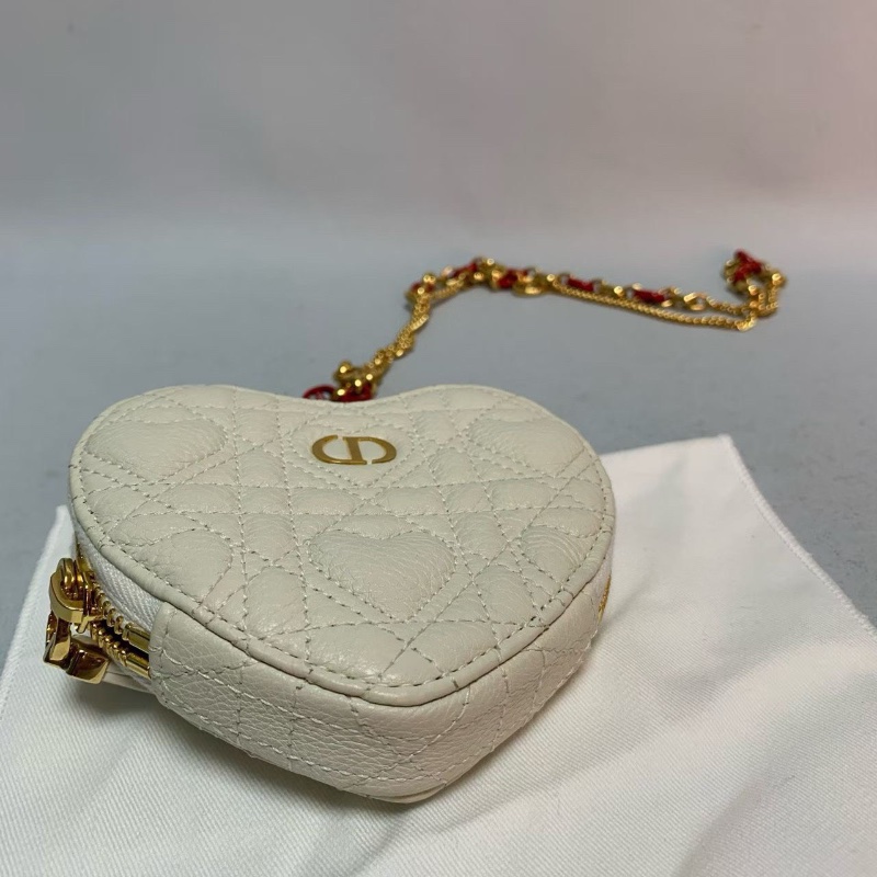 Dior Caro 情人節限定系列心形鏈條包 11*10*1.5㎝ 99新配件塵袋-1