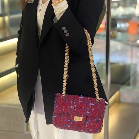 Chanel 毛呢 2.55 大mini20*6*15.5cm 99新配件塵袋