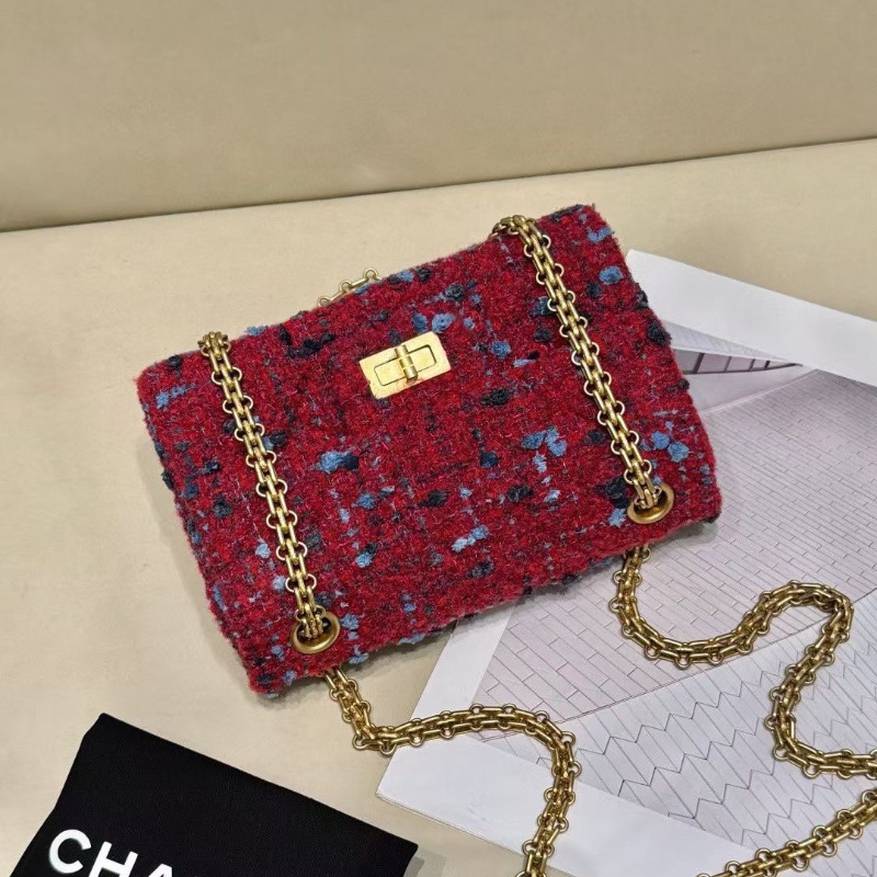 Chanel 毛呢 2.55 大mini20*6*15.5cm 99新配件塵袋-4