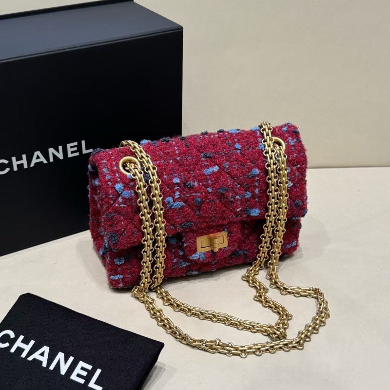 Chanel 毛呢 2.55 大mini20*6*15.5cm 99新配件塵袋-5