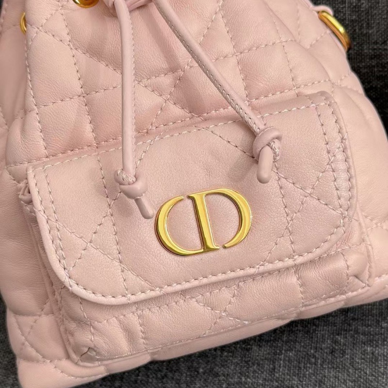 DIOR Caro 水桶包 手提包 小號 胭脂粉13.5*15.5cm 99新配件塵袋 肩帶 盒子-4