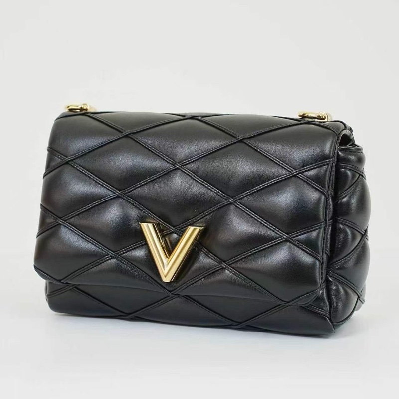 LV Pico Go-14黑金鍊條包 羊皮 23*10*16 99新配件鏡子 肩帶 盒子 塵袋-7