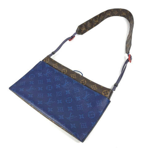 路易威登 M43854 Monogram Kim Jones Split Sacoche 帆布肩背包，棕色，男女款