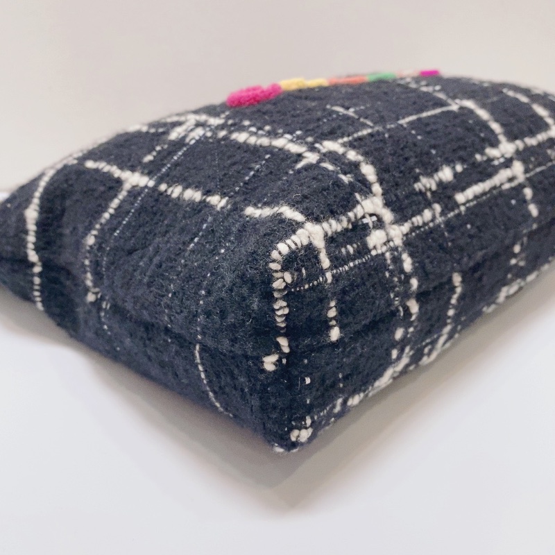 Chanel 黑金羊毛斜紋軟呢中號22bag 垃圾袋鏈條包 芯片款36x8x35cm 99新配件子袋 塵袋-3