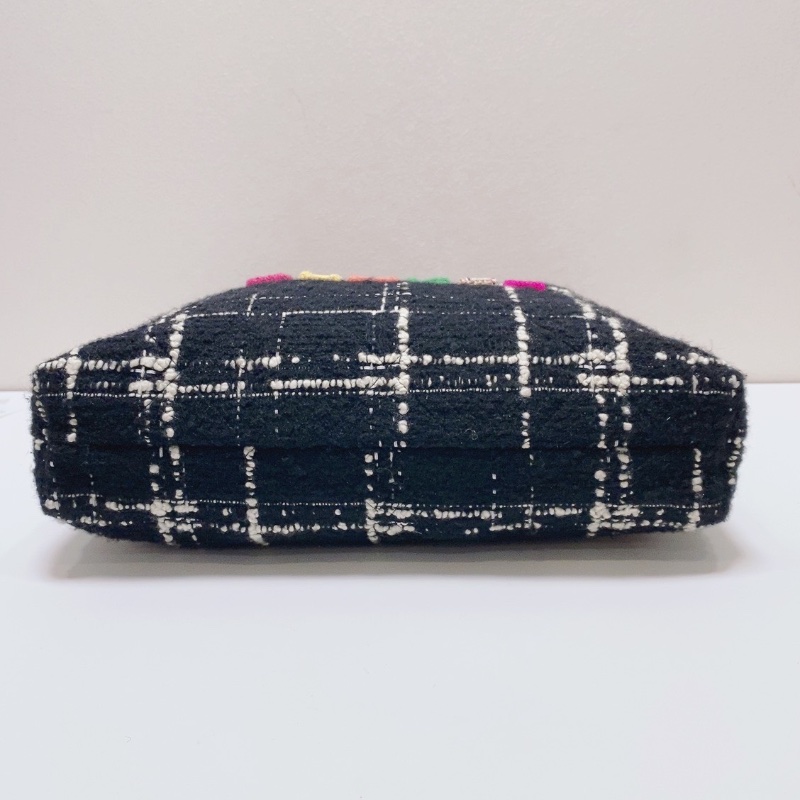 Chanel 黑金羊毛斜紋軟呢中號22bag 垃圾袋鏈條包 芯片款36x8x35cm 99新配件子袋 塵袋-5
