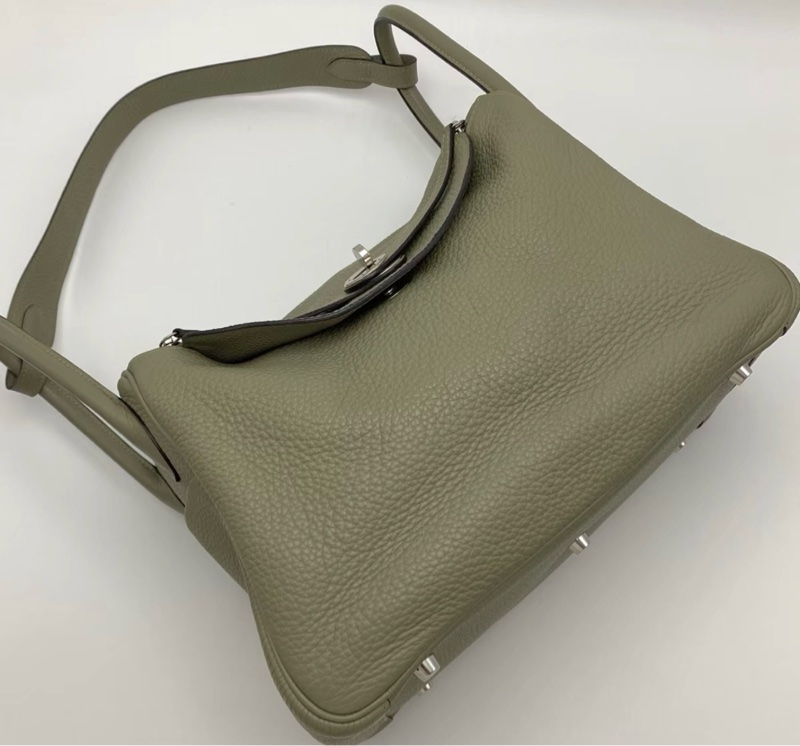 ✨先問貨存再拍-98新 HERMES lindy30鼠尾草銀扣手提單肩包-2