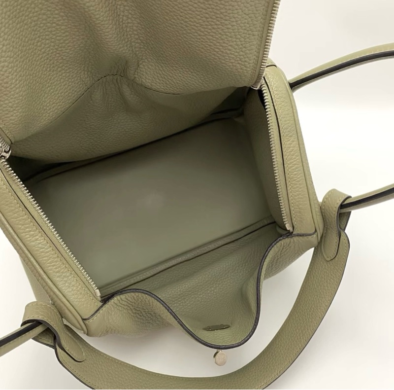 ✨先問貨存再拍-98新 HERMES lindy30鼠尾草銀扣手提單肩包-5