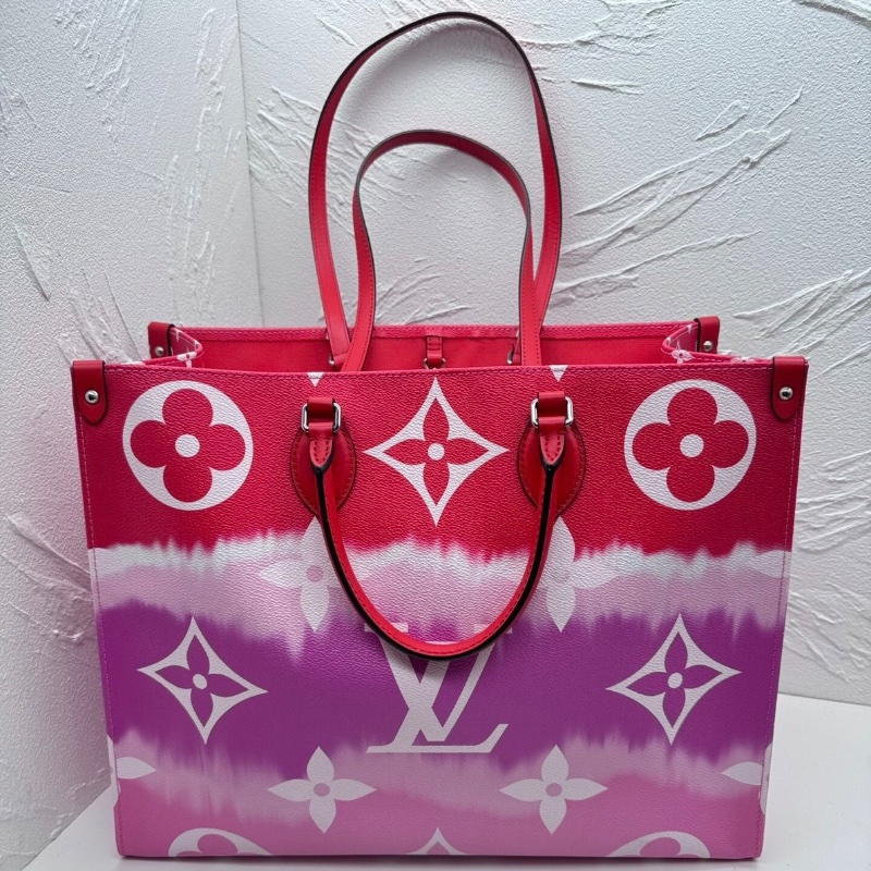LV onthego大號胭脂紅色 漸變托特包41*32*17 99新配件塵袋-7