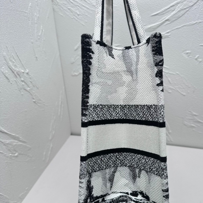 Dior booktote中號 巴黎鐵塔刺繡黑白色托特包手提包36*28*14cm 98新保卡 塵袋-4