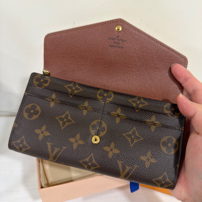 #全配🈶購證 #98新閒置 #全網最低價💰 Lv經典棕色老花信風長夾-5